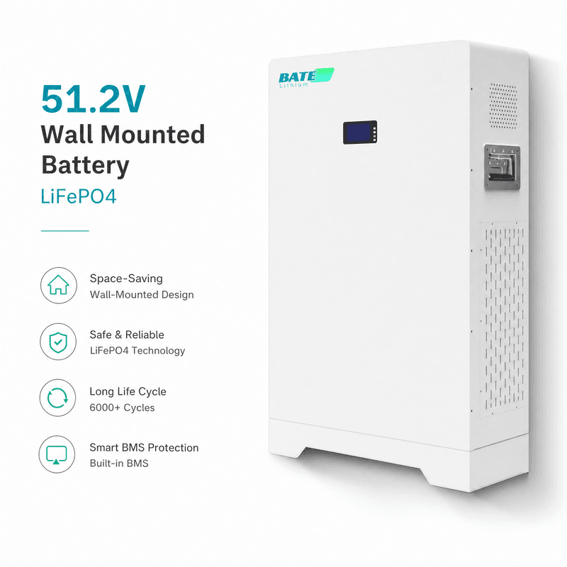 Safu ya Betri za Ukutani LiFePO4 51.2V
